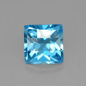 Topacio azul natural de 3,20 ct, cuadrado, VVS-VS