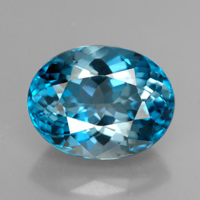 Topacio azul natural de 3,13 ct, corte óvalo, VVS