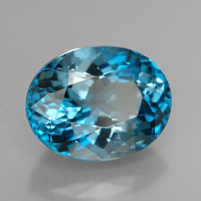 Topacio azul natural de 3,13 ct, corte óvalo, VVS