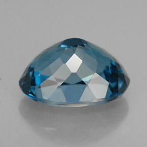 Topacio azul natural de 3,13 ct, corte óvalo, VVS