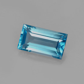 Topacio azul natural de 1,83 ct, baguette, VVS