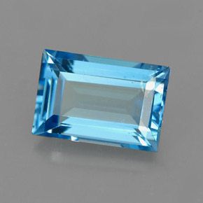 Topacio azul natural de 2,17 ct, baguette, VS