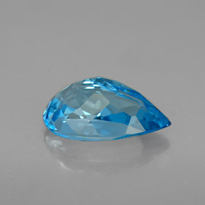 Topacio azul natural de 2,40 ct, en forma de pera, VVS-VS