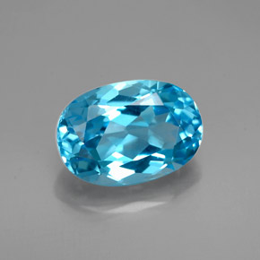 Topacio azul natural de 2,17 ct, corte óvalo, VVS-VS