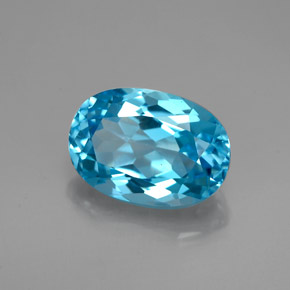 Topacio azul natural de 2,17 ct, corte óvalo, VVS-VS