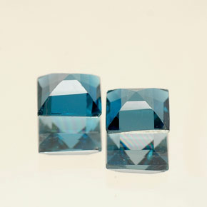 Gemas de topacio azul natural de  ct, cuadrado, VVS-VS