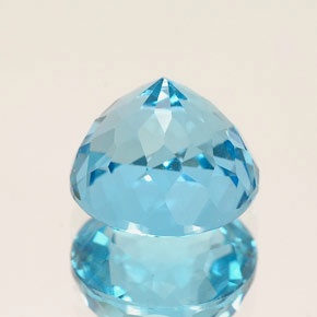 Topacio azul natural de 2,73 ct, corte redondo, IF