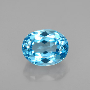 Topacio azul natural de 2,84 ct, corte óvalo, VVS