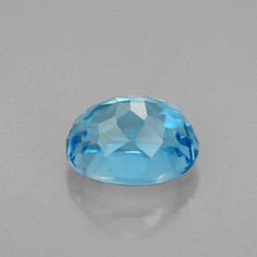 Topacio azul natural de 2,84 ct, corte óvalo, VVS