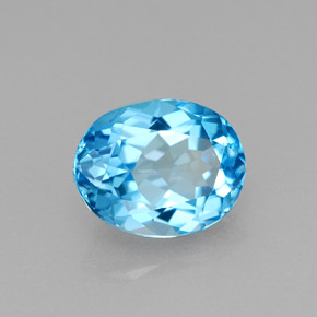 Topacio azul natural de 2,48 ct, corte óvalo, VVS