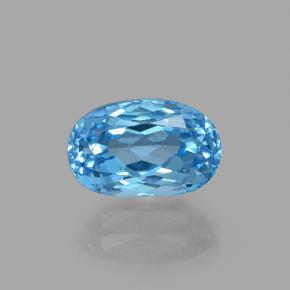 Topacio azul natural de 2,76 ct, corte óvalo, VVS