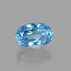 Topacio azul natural de 2,76 ct, corte óvalo, VVS