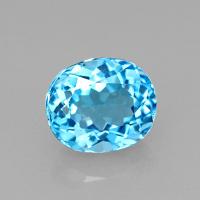 Topacio azul natural de 2,19 ct, corte óvalo, VVS-VS