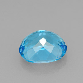 Topacio azul natural de 2,19 ct, corte óvalo, VVS-VS