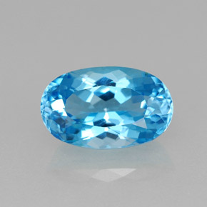 Topacio azul natural de 2,61 ct, corte óvalo, VVS-VS
