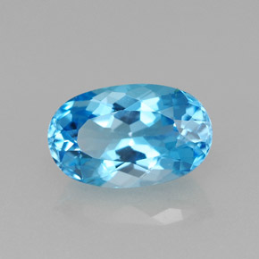 Topacio azul natural de 2,61 ct, corte óvalo, VVS-VS