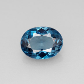 Topacio azul natural de 2,43 ct, corte óvalo, VVS