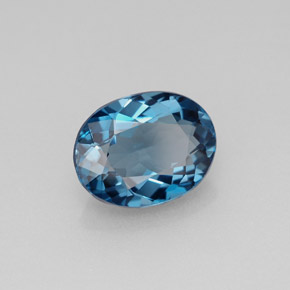 Topacio azul natural de 2,43 ct, corte óvalo, VVS