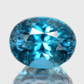 Topacio azul natural de 2,63 ct, corte óvalo, VVS
