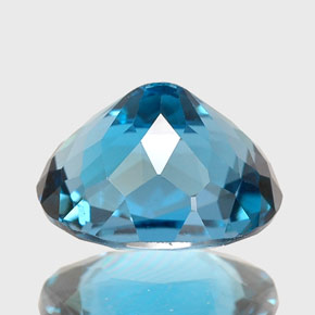 Topacio azul natural de 2,63 ct, corte óvalo, VVS