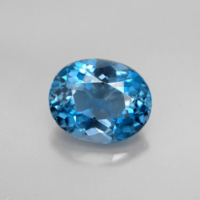 Topacio azul natural de 2,21 ct, corte óvalo, VVS