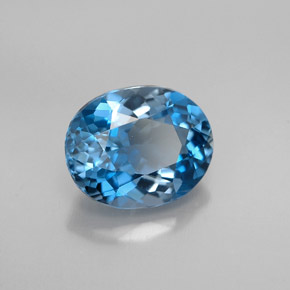 Topacio azul natural de 2,21 ct, corte óvalo, VVS