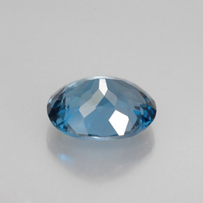 Topacio azul natural de 2,21 ct, corte óvalo, VVS