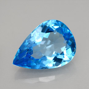 Topacio azul natural de 9,79 ct, en forma de pera, VVS