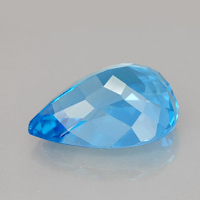 Topacio azul natural de 9,79 ct, en forma de pera, VVS