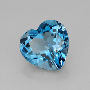 Topacio azul natural de 4,23 ct, forma de corazón, VVS