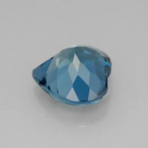 Topacio azul natural de 4,23 ct, forma de corazón, VVS