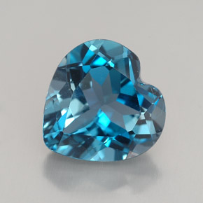Topacio azul natural de 4,01 ct, forma de corazón, VVS
