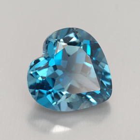 Topacio azul natural de 4,01 ct, forma de corazón, VVS