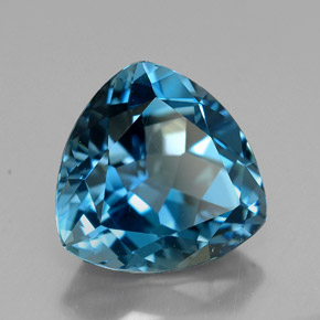 Topacio azul natural de 6,98 ct, trillón, VVS