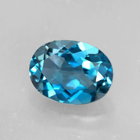 Topacio azul natural de 1,64 ct, corte óvalo, VVS