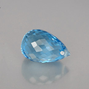 Topacio azul natural de 2,25 ct, briolette, VVS
