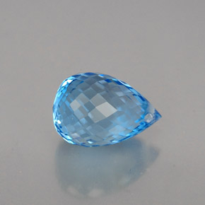 Topacio azul natural de 2,10 ct, briolette, VVS