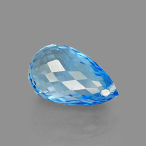 Topacio azul natural de 2,33 ct, briolette, VVS