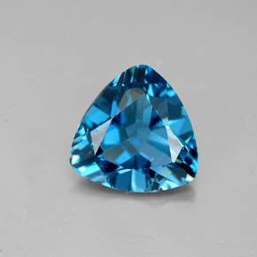 Topacio azul natural de 2,86 ct, trillón, VVS