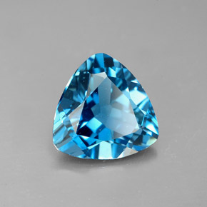 Topacio azul natural de 2,86 ct, trillón, VVS