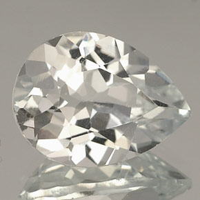 Topacio blanco natural de 10,43 ct, en forma de pera, VVS
