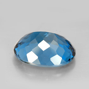 Topacio azul natural de 9,64 ct, corte óvalo, VVS