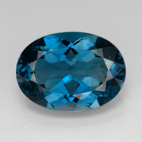Topacio azul natural de 7,98 ct, corte óvalo, VVS