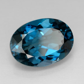 Topacio azul natural de 7,98 ct, corte óvalo, VVS