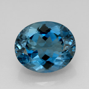 Topacio azul natural de 9,89 ct, corte óvalo, VVS