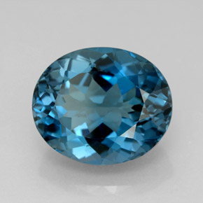 Topacio azul natural de 9,89 ct, corte óvalo, VVS