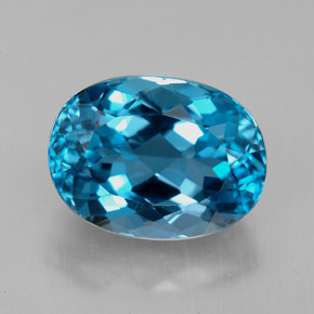 Topacio azul natural de 8,53 ct, corte óvalo, VVS