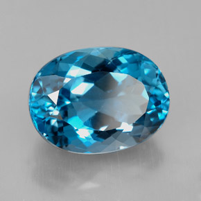 Topacio azul natural de 8,53 ct, corte óvalo, VVS