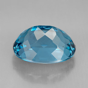 Topacio azul natural de 8,53 ct, corte óvalo, VVS