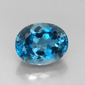 Topacio azul natural de 7,83 ct, corte óvalo, VVS-VS